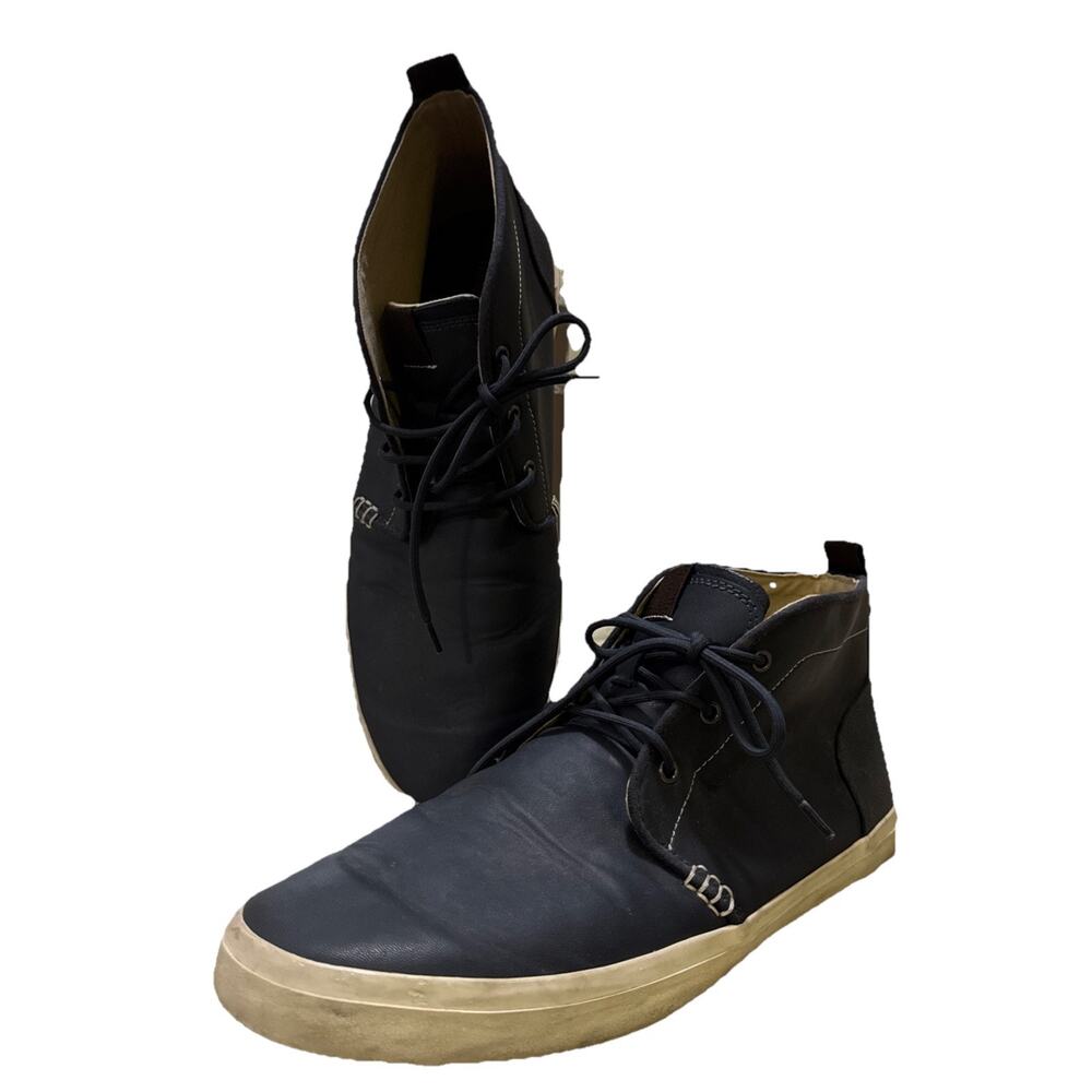 Good Fellow Men's Casual Navy Chukka Boots Size 12 Bonded Leather & Textile Uppe